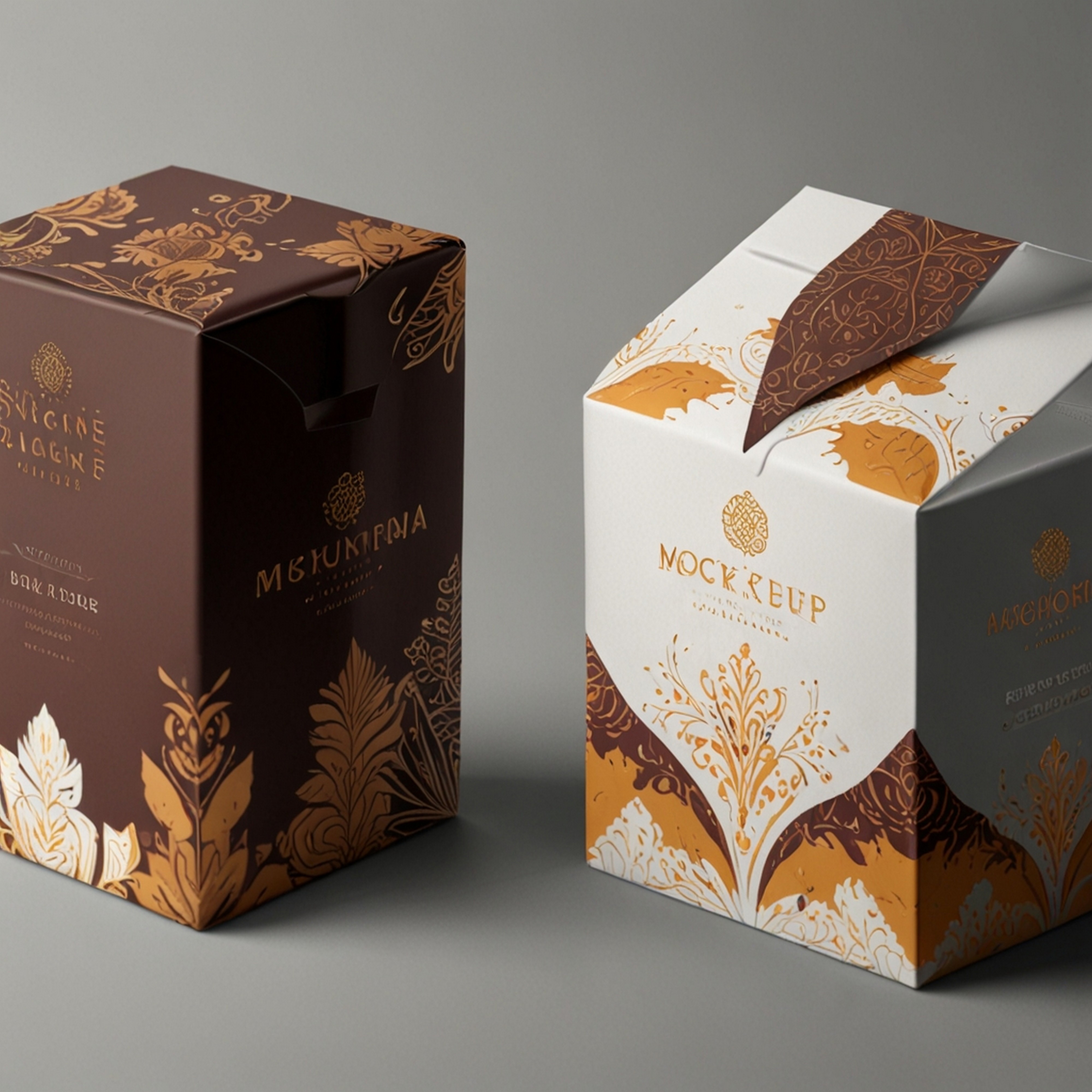 Packaging, paper boxes mockup generated Ai